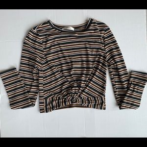 Stripped knitted crop top